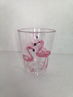 Pink Flamingo Glass Tumbler - Decorative Home Dining Glassware